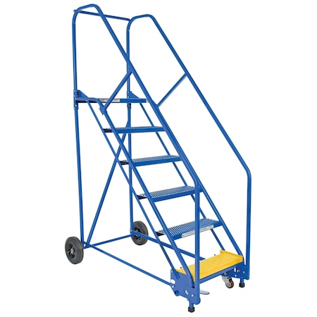 Vestil 90 H Steel Warehouse Ladder, 50 deg Perf, 6 Step, 14", 6 Steps LAD-6-14-P-EZ